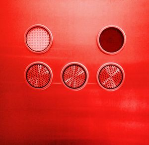 Close-up of lighting equipment in elevator