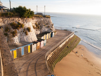 High angle view of beach against sky