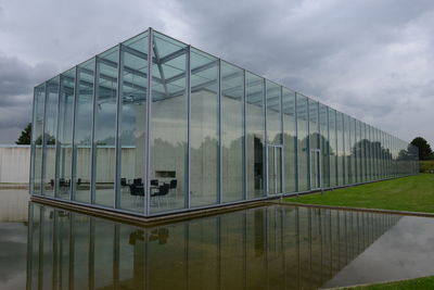 Reflection of building in lake