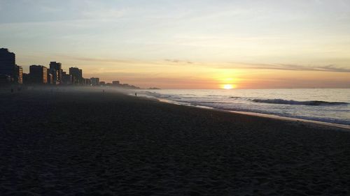 Scenic view of sea at sunset