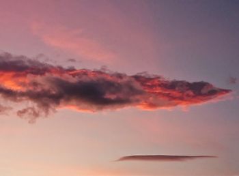 Low angle view of dramatic sky during sunset