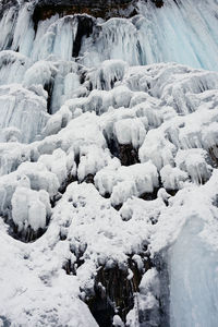 Frozen rocks in winter