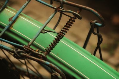 Close-up of metallic fence