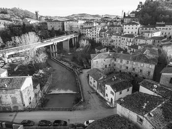 Aerial view of the medieval village of pergola