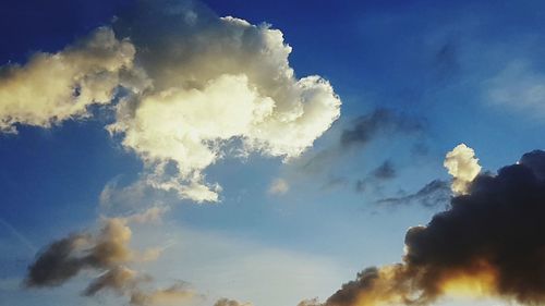 Low angle view of sky at sunset
