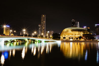 Illuminated city at night