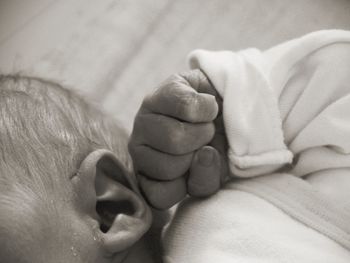 Close-up of a baby hand