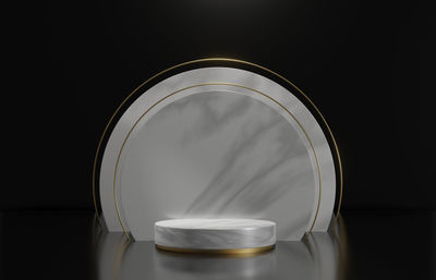 High angle view of empty glass on table against black background