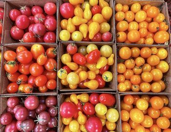 Full frame shot of fruits for sale at market stall