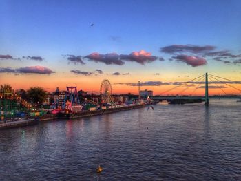 Scenic view of sea at sunset