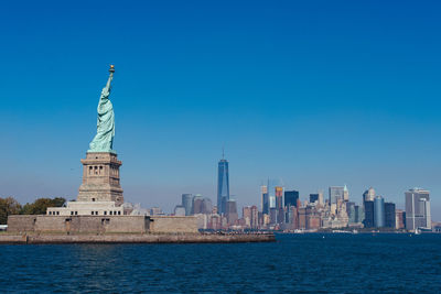 City skyline against clear sky