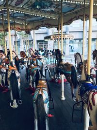 Group of people in amusement park