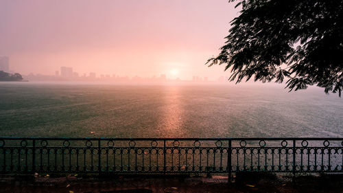 View of bridge against sky during sunset