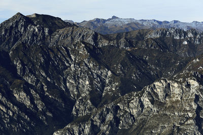 Rocky mountain range on garda lake, brescia, italy