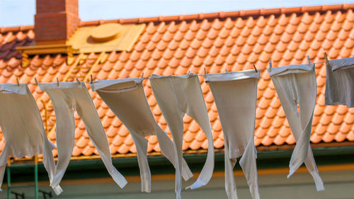 Clothes drying on clothesline