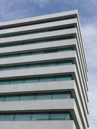 Low angle view of modern building against sky