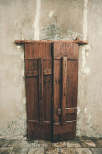 Closed door of old building