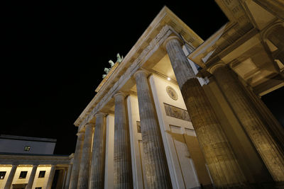 Low angle view of illuminated built structure