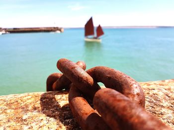 Close-up of sea against sky