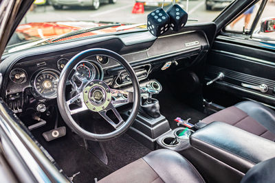 High angle view of vintage car