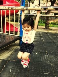 Girl playing in park