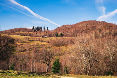 Scenic view of field against sky, fantanele village, sibiu county, romania