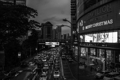 Traffic on road in city