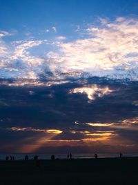 Scenic view of sea against dramatic sky