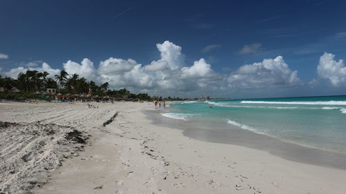 Scenic view of beach against sky