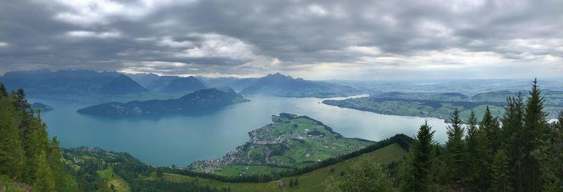 Panoramic view of mountains against sky