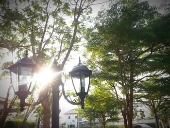 Low angle view of street light against sky