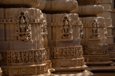 Carvings of hindu gods on temples in india