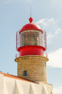 Low angle view of lighthouse against sky