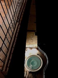 High angle view of clock on wall