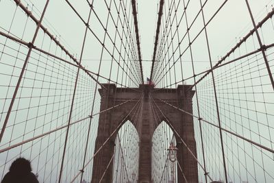 Low angle view of suspension bridge