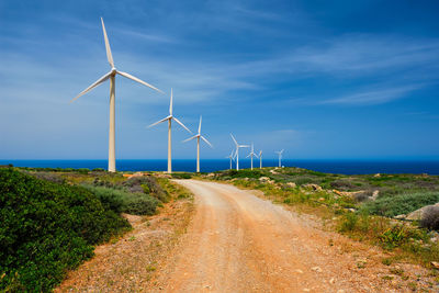 Wind generator turbines. crete island, greece