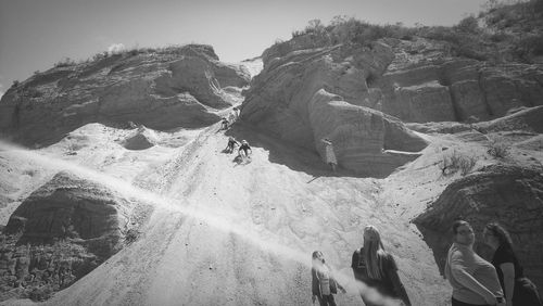 Man standing on rock formation