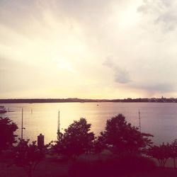Scenic view of sea at sunset