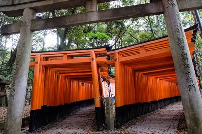 Built structure against trees