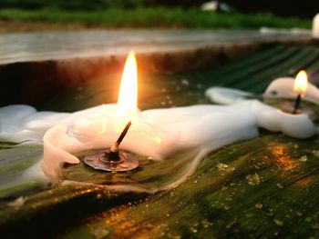 Close-up of illuminated water drop