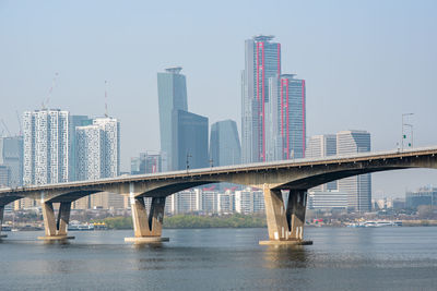 Bridge over river against sky