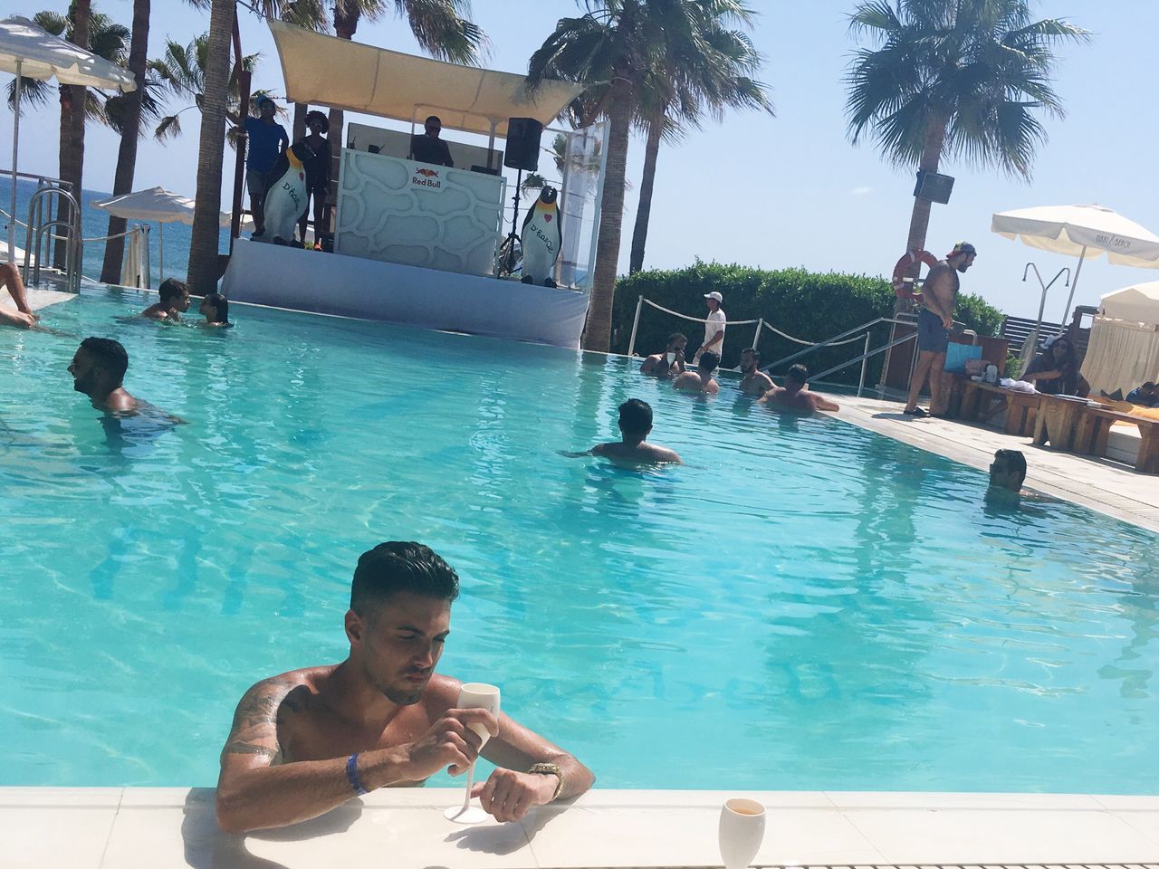 WOMAN SWIMMING IN POOL