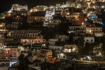 High angle view of buildings in city