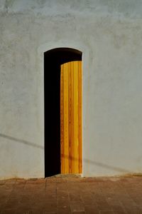 Closed door of building