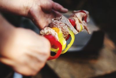 Close-up of person holding ice cream