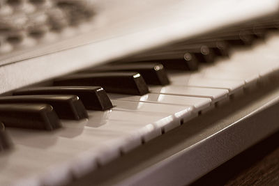 Close-up of piano keys