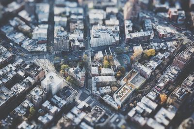 Tilt-shift image of cityscape