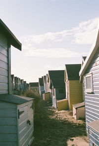 Houses against cloudy sky