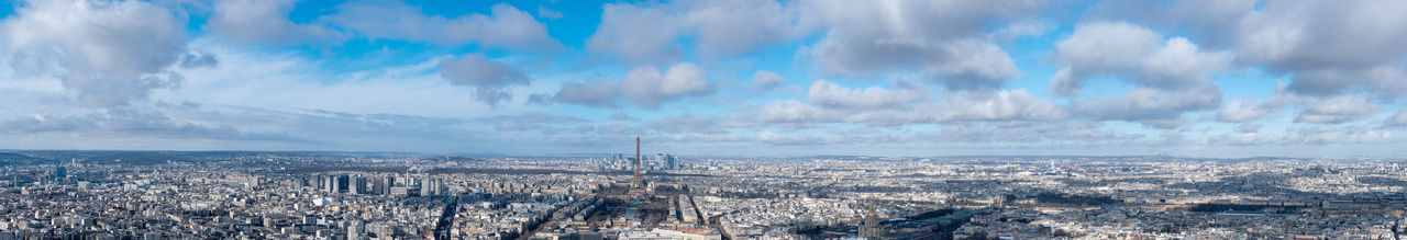 Panoramic view of city against sky