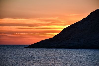 Scenic view of sea against dramatic sky